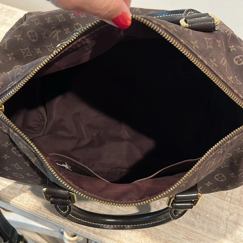 Louis Vuitton Mini Lin Speedy 30 Bandouliere w/ Crossbody Strap Brown LV EUC - Picture 9 of 12